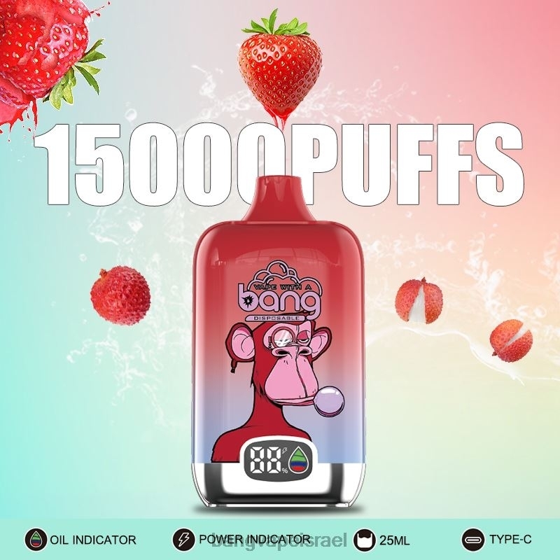 Bang Vape Digital Smart Screen 15000 פחזניות 25 מ"ל 4J2PV11 חַד פַּעֲמִי Bang Vape israel
