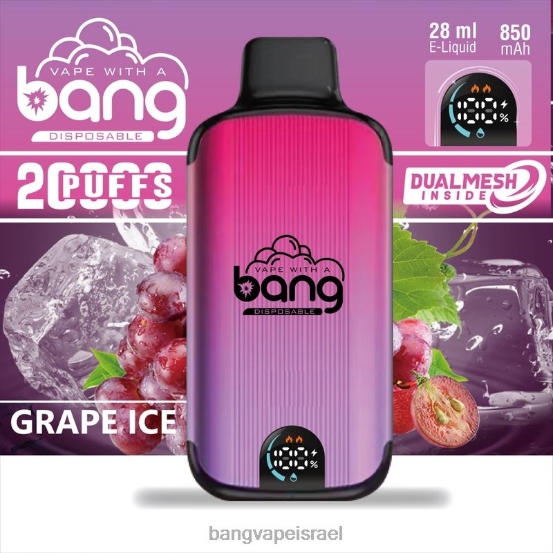Bang Vape Digital Smart Screen 20000 שאיפות 4J2PV3 חַד פַּעֲמִי vape gang israel