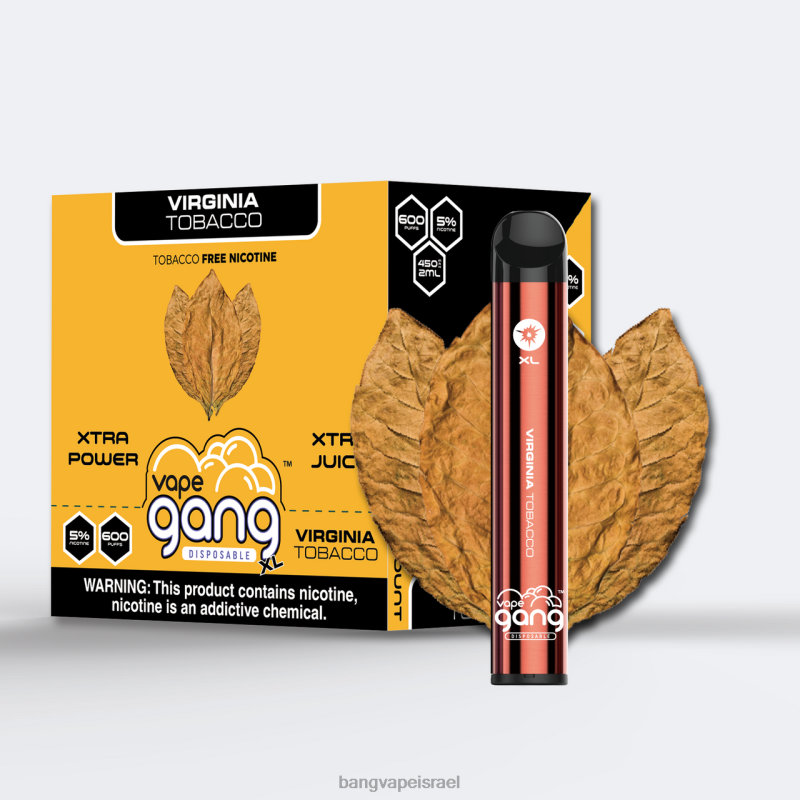 Vape Gang XL ואפים חד פעמיים 600 פחזניות (קופסה של 10) 4J2PV70 טבק וירג'יניה bang box vape flavors