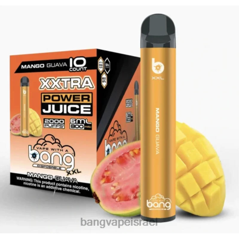 Bang Vape XXL 2000 שאיפות 4J2PV20 גויאבה מנגו bang disposable vape review